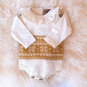 Bluum stickad body - 2 stk Stjärna i Pure Eco Baby Wool