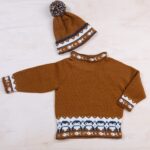 Bluum stickad tröja och mössa med pingviner i Pure Eco Baby Wool