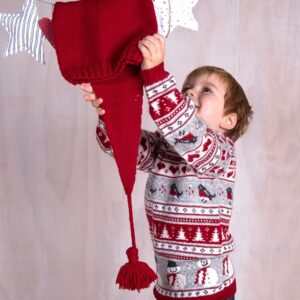 Bluum stickning - Jultröja 4 frg med tomteluva i Soft Merino Ull