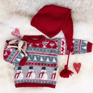 Bluum stickning - Jultröja 5 frg med tomteluva i Soft Merino Ull