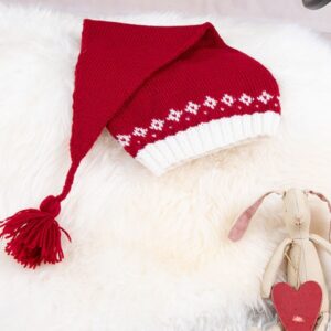 Bluum stickning - Snögubbe-klänning med tomteluva i Pure Eco Baby Wool