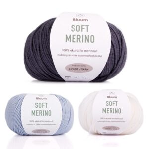 Bluum stickad tröja - Hönsgården i Soft Merino Ull Mörk blå/Ljus blå Stickning 3-6 mån