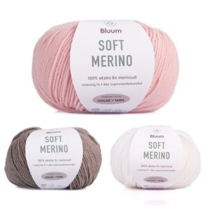 Bluum stickningsset - Får i skogen i Soft Merino Ull Rosa/Gråbeige Stickning 2-3 år