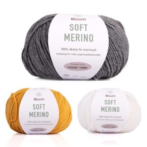 Bluum stickningsset - Hönsgården i Soft Merino Ull Grå melerad/Maisgul Stickning 3-6 mån