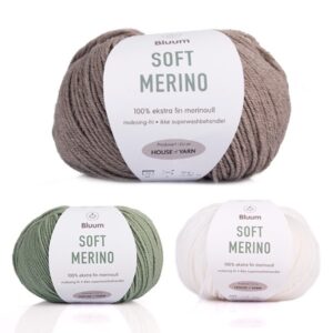Bluum stickningsset - Hönsgården i Soft Merino Ull Gråbeige/Jadegrön Stickning 2-3 år