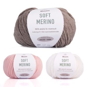 Bluum stickningsset - Hönsgården i Soft Merino Ull Gråbeige/Rosa Stickning 2-3 år