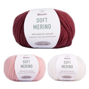 Stickad tröja Elefanterna badar - garnpaket i Bluum Soft Merino Ull Stickning 2-3 år Ljung/Rosa