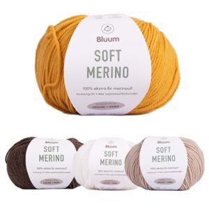 Bluum stickad tröja - Uggla i Soft Merino Ull Maisgul Stickning 3-6 mån