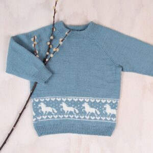 Bluum stickning - Hästtröjan i Pure Eco Baby Wool