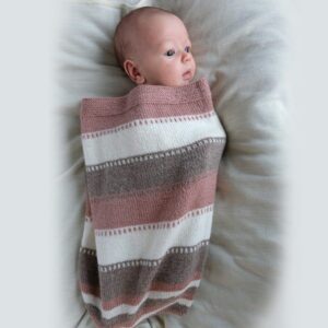 Bluum stickning - Myspåse Randig i Dus gammelrosa Pure Eco Baby Wool