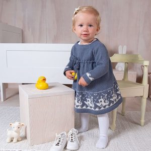 Bluum stickad klänning - Fiskebåt - Pure Eco Baby Wool