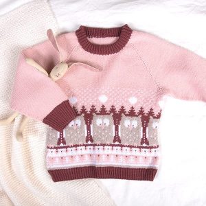 Bluum stickad tröja - Ugglor i månsken i Soft Merino Ull