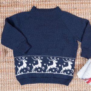 Bluum stickning - Ren-tröja i Pure Eco Baby Wool