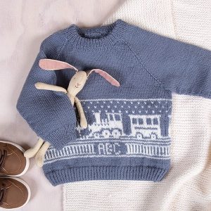 Bluum stickning - Tåg tröja i Pure Eco baby Wool