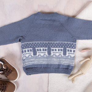 Bluum stickning - Tåg tröja i Pure Eco baby Wool
