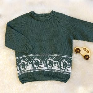 Bluum stickning - Grävmaskintröjan i Pure Eco Baby Wool