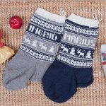 Stickning Julstrumpor Renar och valfria namn - garnpaket i Bluum Pure Eco Baby Wool