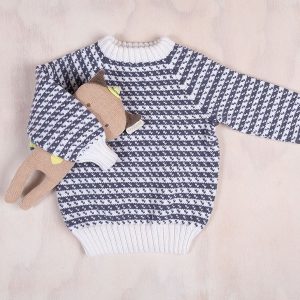 Stickningsset Oskar-tröja och mössa - garnpaket i Bluum Soft Merino Ull