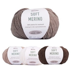 Stickad tröja Igelkott i trädgården - garnpaket i Bluum Soft Merino Ull Stickning 3-6 mån Gråbeige melerad