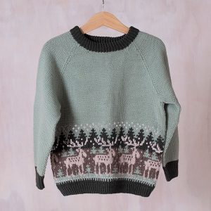 Stickad tröja Skogens konung - garnpaket i Bluum Soft Merino Ull