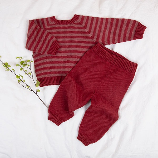 Stickningsset Ränder tröja och byxsor - garnpaket från Bluum i Zarina Merino Ull