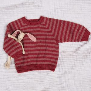 Stickad tröja med ränder - garnpaket från Bluum i Zarina Merino Ull