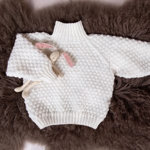 Stickad tröja Bubblor till barn - garnpaket i Bluum Pure Eco Baby Wool