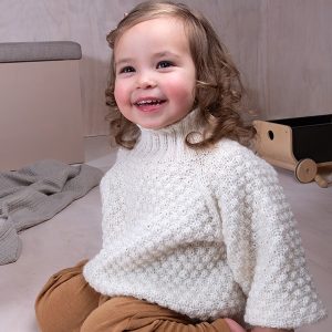 Stickad tröja Bubblor till barn - garnpaket i Bluum Pure Eco Baby Wool