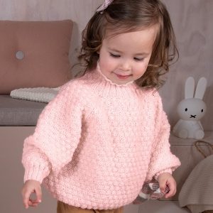 Stickad tröja Bubblor till barn - garnpaket i Bluum Pure Eco Baby Wool