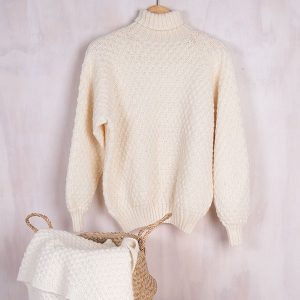 Stickad tröja Bubblor till dam - garnpaket i Bluum Pure Eco Baby Wool