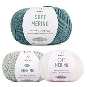 Stickad overall Lofoten - garnpaket i Bluum Soft Merino Ull Stickning 1-2 år Aquagrön/Mintgrön