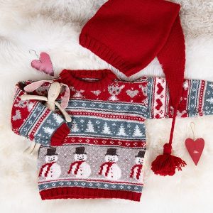 Stickat set Jultröja 5 frg med tomteluva - garnpaket i Bluum Soft Merino Ull