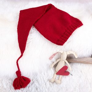 Stickat set Kronklänning med tomteluva - garnpaket i Bluum Pure Eco Baby Wool