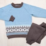 Stickat set Får i skogen - garnpaket i Bluum Soft Merino Ull