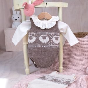 Stickade Bodys 2st Får och Anka - garnpaket i Bluum Pure Eco Baby Wool