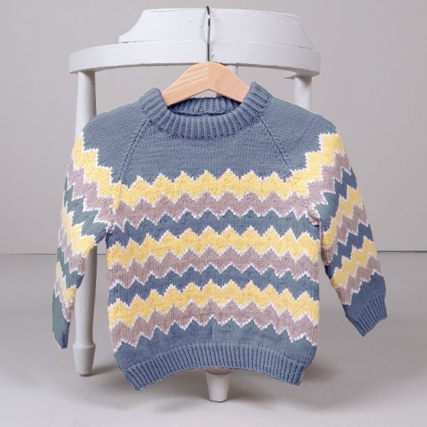 Stickad tröja Lollipop - garnpaket i Bluum Soft Merino Ull