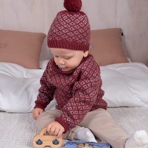 Stickat set Lycka-tröja och mössa - garnpaket i Bluum Soft Merino Ull