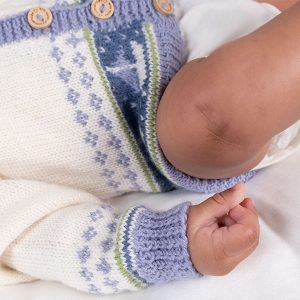 Stickat set Segelbåtar kofta och byxa - garnpaket i Bluum Soft Merino Ull