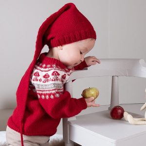 Stickat set Svamp-tröja med tomteluva - garnpaket i Bluum Pure Eco Baby Wool