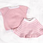 Stickat set T-Shirt och kjol med ränder - garnpaket i Bluum Soft Merino Ull