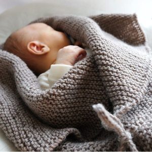 Stickad Myspåse och Bebisfilt - garnpaket i Bluum Pure Eco Baby Wool