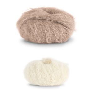 Stickad tröja Strå till dam - garnpaket från Bluum i Fnugg Stickning XL Kamel/Natur