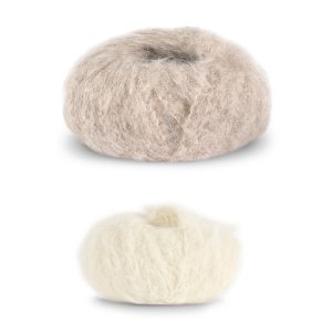 Stickad tröja Strå till dam - garnpaket från Bluum i Fnugg Stickning XS-S Sand/Natur