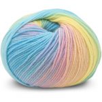 Stickad tunika Färgspel - garnpaket i Bluum Soft Merino Ull Stickning 1-2 år Pastell-print