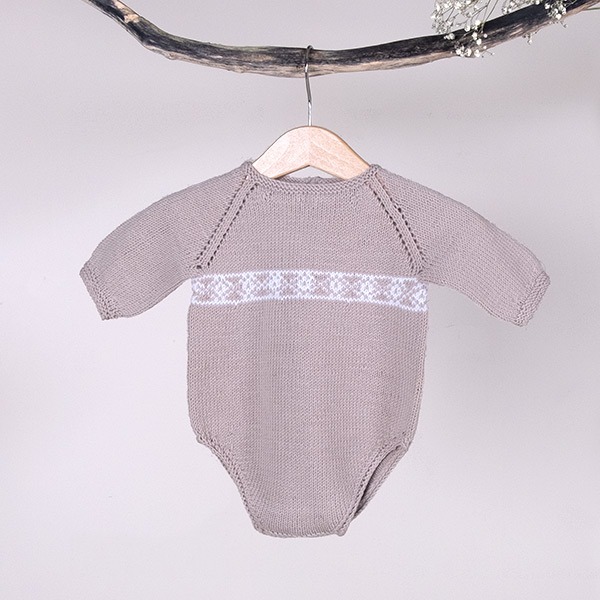Stickade Bodies med långa ärmar 2st - garnpaket i Bluum Soft Merino Ull