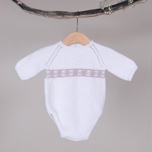 Stickade bodies med långa ärmar 2st - garnpaket i Bluum Soft Merino Ull