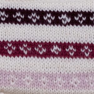 Stickad tröja Randiga pussar - garnpaket i Bluum Pure Eco Baby Wool Stickning 1-2 år Bordeaux