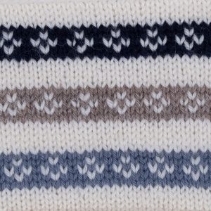 Stickad tröja Randiga pussar - garnpaket i Bluum Pure Eco Baby Wool Stickning 6-8 år Mörk blå