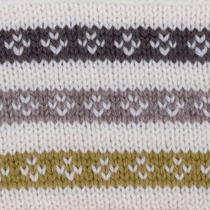 Stickad tröja Randiga pussar - garnpaket i Bluum Pure Eco Baby Wool Stickning 6-8 år Mullvad/Vårgrön