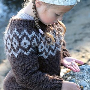 Stickad tröja Vinterlek - garnpaket från Bluum i Møy